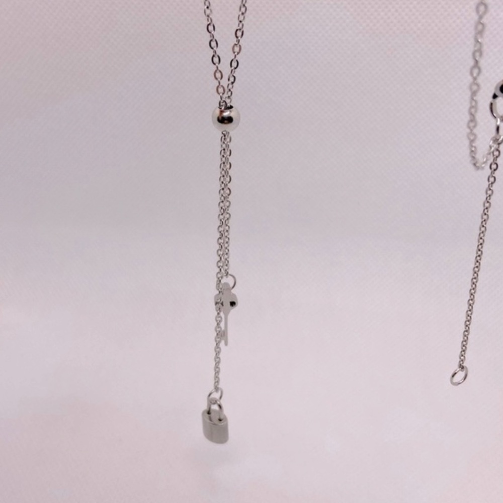 Dainty Lock and Key Dangle Necklace